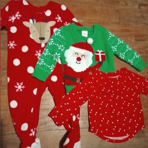 3 Christmas pieces, 12mos, Girl